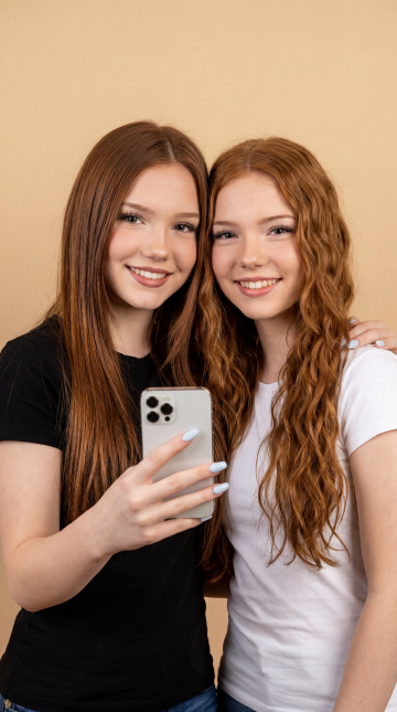 Emilia und Letizia Macula Wallpaper – KI-generiertes Hintergrundbild · Twins on Ice
